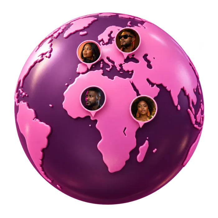 Globe avec des membres Geno en Afrique de l'Ouest